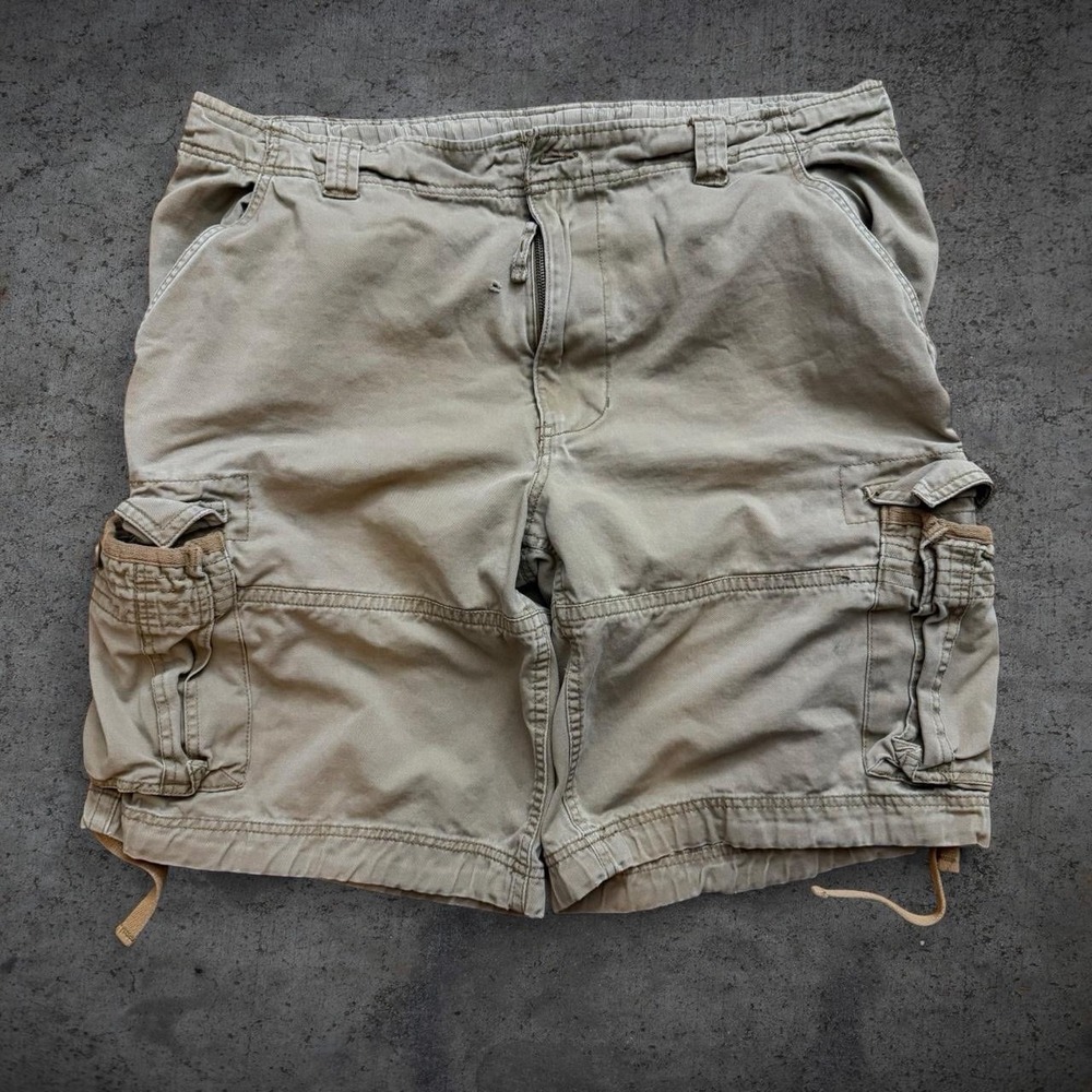 Vintage 00's No Boundaries Khaki Cargo Shorts Size 40 Skate Casual Y2K